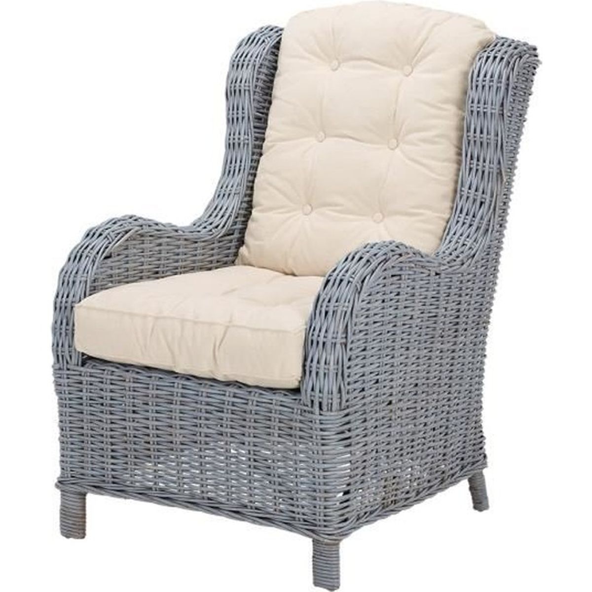 Fauteuil Jack - Kubu - couleur Gris et coussin ...