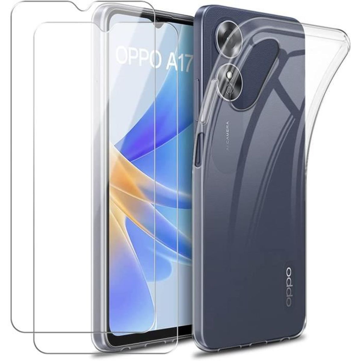GOKEN Cover Per Oppo A17 4G Con Effetto Sfumato Gradiente – Custodia In Silicone TPU Morbida, Antiscivolo E Antiurto, Viola E Blu - 2