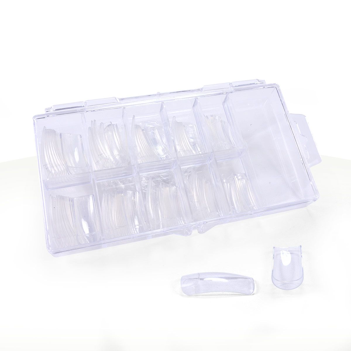 100 Capsules Grande Encoche Transparente Boite Faux Ongles Manucure