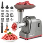 FATABETA Hachoir à Viande Électrique Multifonction 10 en 1 3000W - Râpe à légumes - 3 Inox Disques & 5 Lames & Kit de Saucisse et Kubbe