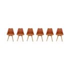 SWEEEK Lot de 6 chaises scandinaves. pieds bois de hêtre. chaises 1 place. terracotta