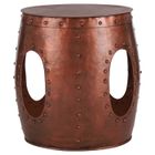 WOMO-DESIGN Table d'Appoint Lahti Ronde Ø 38x45 Cuivre, Pièce Unique, Faite Main en Métal, Design Industriel Attrayant