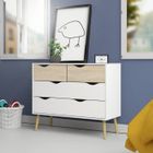 DMORA Commode Caroline, 98x39h81 cm, Blanc, Chêne