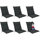 BEAUTISSU HOME STYLE Matelas Coussin Chaise Bas Dossier Graphite Beautissu Base NL - Set de 6 - 100x50x6cm