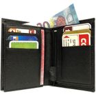 Petit Portefeuille homme cuir avec porte monnaie fermeture eclair – Mince, compact, identité, permis, cartes, billet-Noir-LOLUNA®