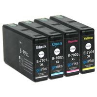1 Go Inks Ensemble de 4 Cartouches d'encre à remplacer Epson T7906 (79XL Series) Compatible / non-OEM pour Epson WorkForce Pro Impri