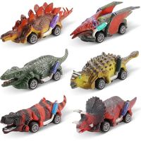 Jouets de voitures dinosaures à tirer pour garçons et filles de 3, 4, 5, 6, 7, 8 ans, cadeaux , jouets dinosaures enfants,(lot de 6)