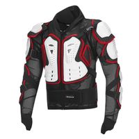4XL - veste rouge blanche - Vestes de moto à armure réfléchissante, gilet de protection complet pour équipeme
