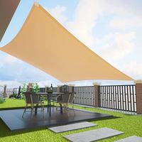 Voile d'ombrage Rectangulaire 3x4 mètres, pour Jardin Terrasse Extérieur Patio Piscine(Sable)