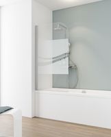 Pare baignoire pliant 80x140 cm, 1 volet pivotant, verre décor liane, profilé aspect chromé, Schulte
