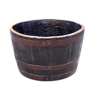 Demi-tonneau , pot de fleur original d'un baril à Whisky - Huilé