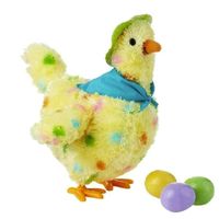 Jouet Musical en peluche de poulet pondant des œufs, dessin animé électrique chantant, poupée de poule pondeuse pour enfants,