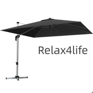 PARASOL RELAX4LIFE Parasol Déporté 3x3M | Rotative à 360° 