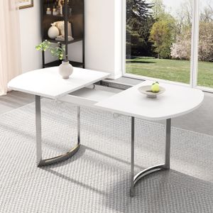Table à Manger Ovale Blanche Laquée 180 Cm - Jusqu'à 6 Personnes