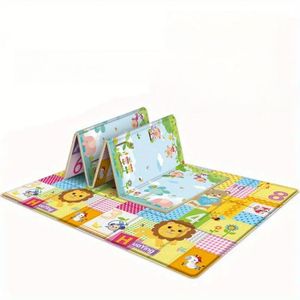Parc Bébé Happyland Mobiclinic + Tapis Réversible Pliable 125x125 Cm - Vert - Maille Respirante & Sac Transport