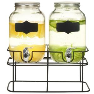 2l bocal en verre distributeur de boissons avec couvercle transparent large  bouche bocaux de conserve avec sans fuite robinet 63 - Cdiscount Maison