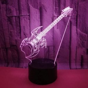 VEILLEUSE BÉBÉ Veilleuse Led en forme de guitare - Marque - Modèle - Violet - Enfant - 3D stéréoscopique
