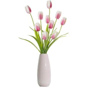 FLEUR ARTIFICIELLE Fleurs De Tulipes Artificielles - Faux Tulipes Fleurs Bouquets En Soie - Couleur Rose - Fleur Séchée
