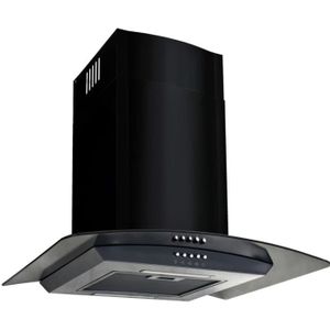 ciarra hotte aspirante inclinee 60cm 370m3 h classe a 3 vitesses recyclage evacuation led noir verre cdiscount electromenager