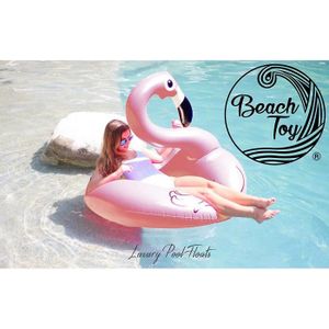 BOUÉE - BRASSARD Bouée gonflable géante FLAMINGO LIGHT PINK - Beach Toy - 110cm de diamètre - pour adultes et enfants dès 3 ans