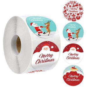 TLOXO Cadeau De Noël Étiquette Autocollant Vacances Cadeau Autocollants Emballage Cadeau Bricolage 2000Pcs Étiquettes Adhésives en Papier Kraft Forme Ronde Étiquette Autocollant