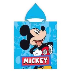 SORTIE DE BAIN Poncho de bain enfant - DISNEY - Mickey Simple - Bleu - Microfibre - 100 cm x 50 cm