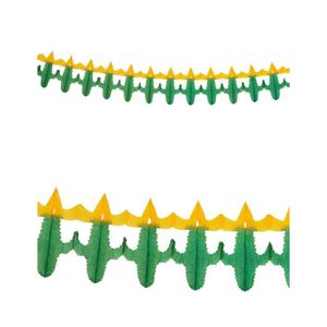 BANDEROLE - BANNIÈRE Guirlande en papier - Cactus - Vert et jaune - 19 