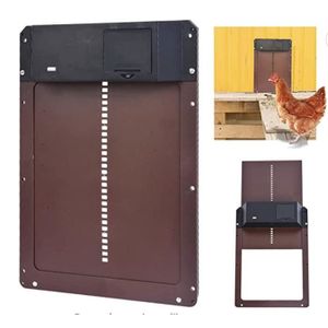 Kit De Porte De Poulailler Automatique,Porte De Poulailler Automatique Alimentée par Batterie avec Minuterie Et Capteur De Lumière,Porte De Poulailler Étanche Et Durable,Accessoires De Poulailler 