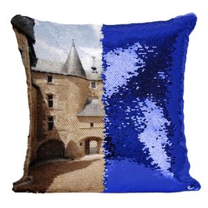 HOUSSE DE COUSSIN Coussin avec Housse Sequin - Paillettes Bleu Chate