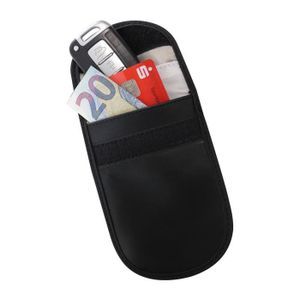 Etui Protection de Cl/é Voiture sans Contact Pochette /à Bloquer Signal de T/él/écommande du V/éhicule Marron Sac de S/écurit/é Antivol en Cuir V/éritable