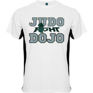 T-SHIRT MAILLOT DE SPORT T-shirt Judo Sport bicolore - JUDO DOJO FIGHT - Noir & Blanc - Homme