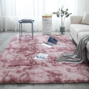 TAPIS Tapis de Salon Chambre - Shaggy Yoga Moquette - Microfibre Extra Doux - 80 x 160 cm Rose