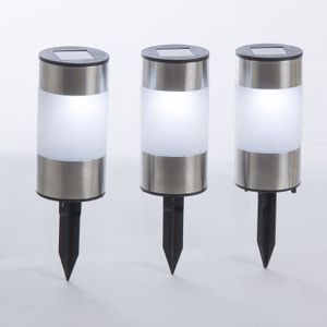 bornes de jardin /à planter 21cm Lot de 3 lampes solaires LED