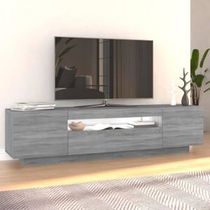 MEUBLE TV CEN - Meuble TV avec lumières LED Sonoma gris 160x35x40 cm