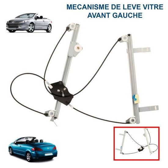 Mécanisme Lève-vitre électrique Avant Gauche Peugeot 307 (2000-2009) - Sans Moteur, Réf. 9221K0