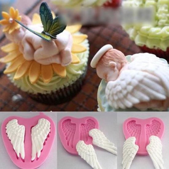 3d Ange Cherubin Ailes Fee Bebe Moule Silicone Sugarcraft Forme De Gateau Au Chocolat Cdiscount Maison
