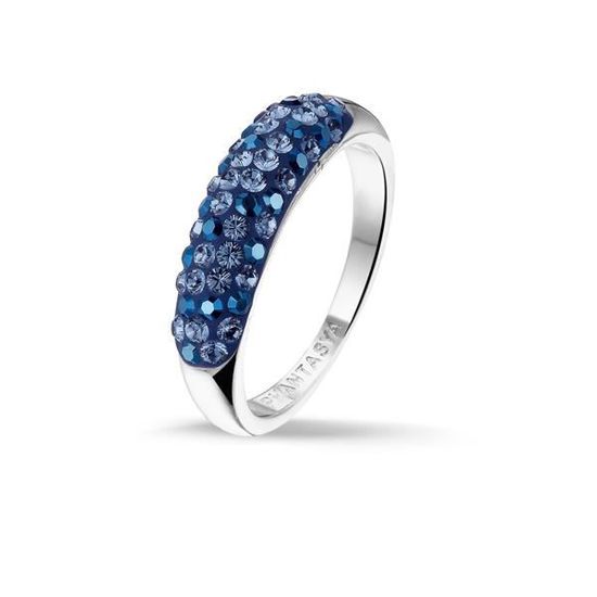 Bague Laiton Rhodie Cristaux Swarovski Bleu T 50 Achat Vente