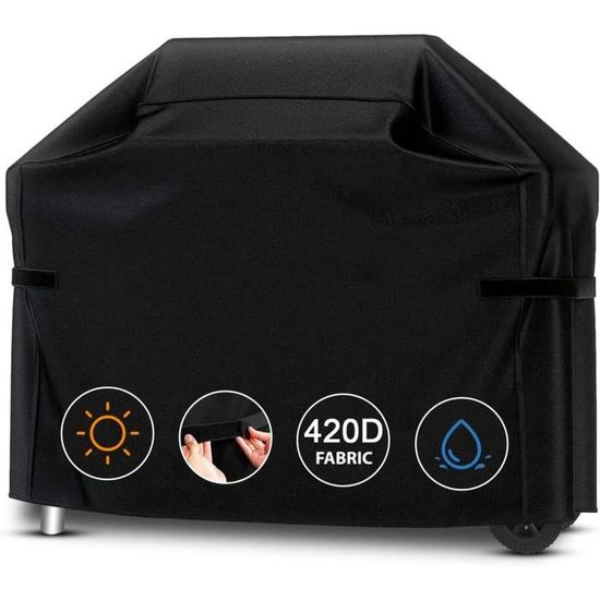 Housse Barbecue Protection Extérieur 420D Oxford - 117x66x117cm - Imperméable Anti-UV Anti-Vent - Pour Plancha Gaz Weber