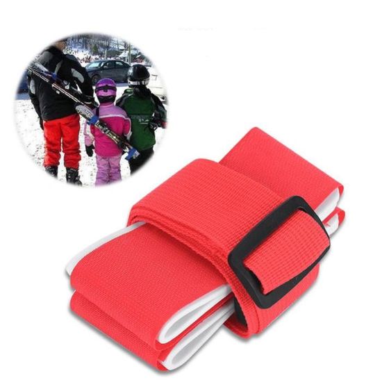 Porte-skis à Bandoulière Réglable En Nylon - Transport Facile Ski Et Snowboard Jusqu'à 120mm - Léger Et Compact
