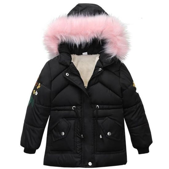 Doudoune Légère Enfant - Blouson Chaud Garçon Fille - Veste Hiver Rembourrée Coupe-vent Avec Capuche - Automne Hiver - 6