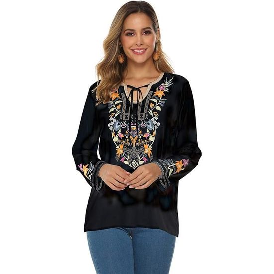 Chemise à Manches Longues Hanfu Brodée En Coton Et Lin Pour