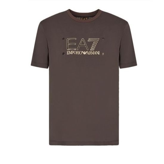 Tee shirt EA7 Emporio Armani Ref. 3RPT20 PJM9Z 1997 Marron Col rond Coupe standard Manches courtes
