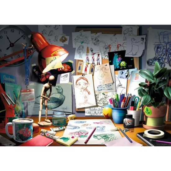 Puzzle 1000 pièces - RAVENSBURGER - Atelier d'artiste Disney Pixar - Licence Toy Story - Paysage et nature