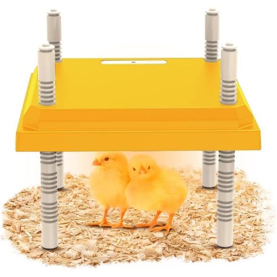 Plaque Chauffante Pour Poussins 25x25 Cm - Réglable En Hauteur, Thermostat 38-52°C - Alternative Lampe Chauffante, Pour 15 Poussins