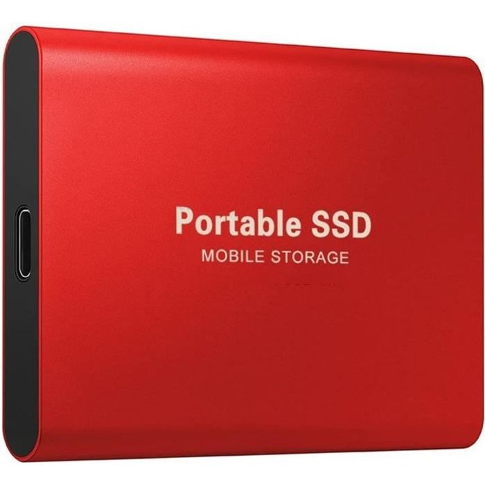 2 To, Red Disque dur externe portable de 2 To Type C/USB 3.1 Disque dur portable haute vitesse Disque dur externe pour Mac PC ordinateur portable