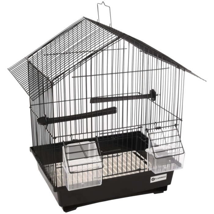 Cage pour canaris - Flamingo Pet Products - Lombok - Noir - 36.5x25x38 cm - Intérieur