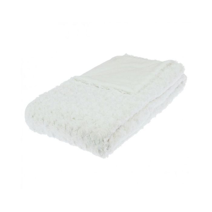 Plaid fourrure - Bouclée - 120 x 160 cm - Polyester - Ecru