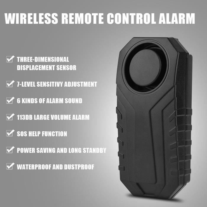 Télécommande sans fil Alarme, Alarme Vélo Sécurité, Verrouillage Véhicule Moto, Alarme Sirène-XLS