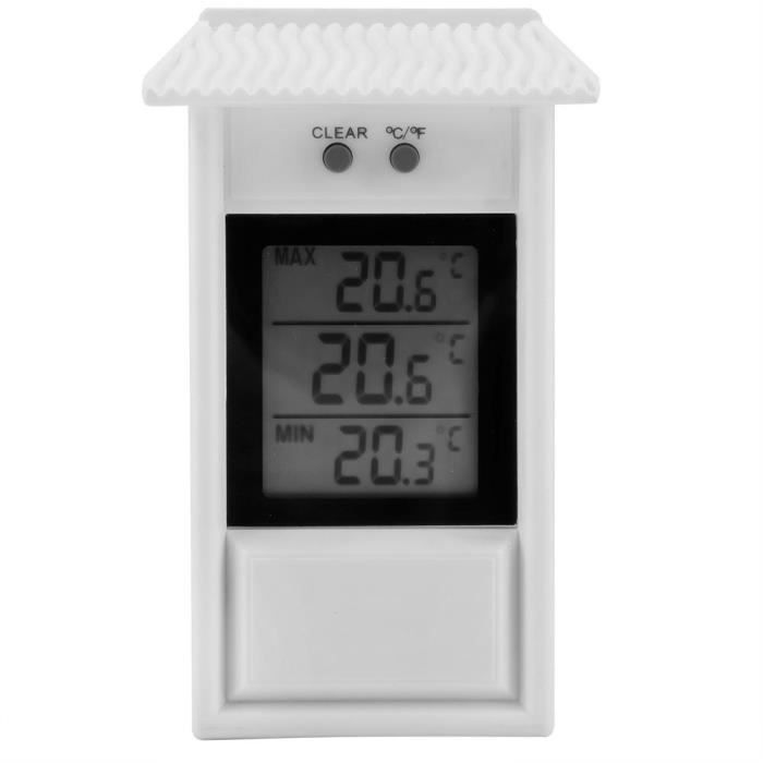 Thermomètre d'intérieur hygromètre numérique Contrôleur température étanche testeur (blanc)
