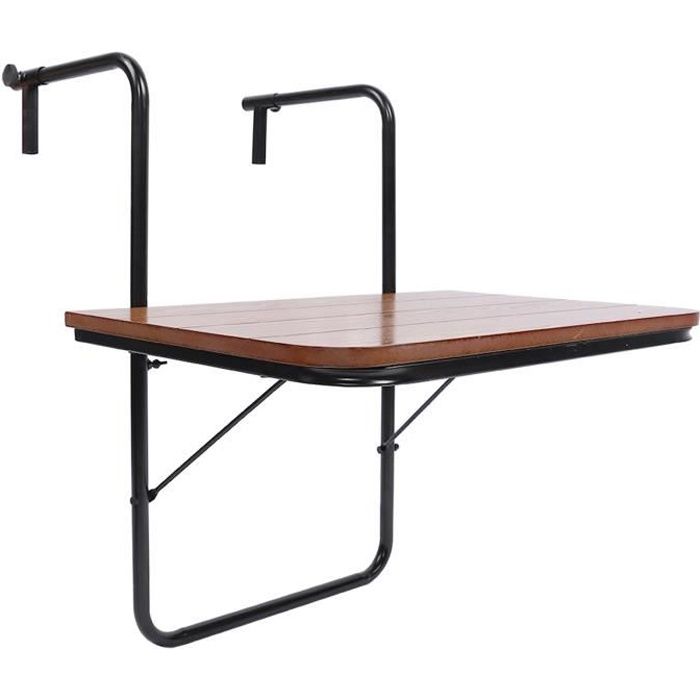linximall♪-Table de balcon table suspendue table de jardin pliante en fer